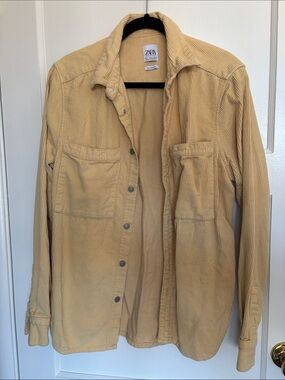 Zara Corduroy Overshirt Jacket - Light Mustard